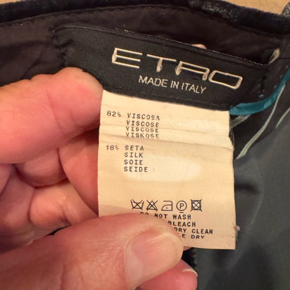 Etro Dark Green Velvet Pants- Size IT/40. - US/4 - Picture 11 of 15